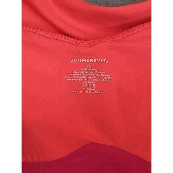 Summersalt Ruffle Oasis One-Piece Swimsuit Women’s 16 Summer Berry Spritz - Picture 6 of 8